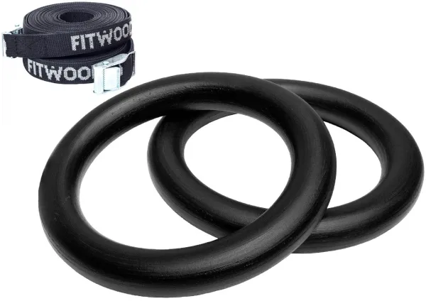 FitWood ULPU MINI Turnringe 28mm - Schwarze Oberfläche / Schwarzer Gurt